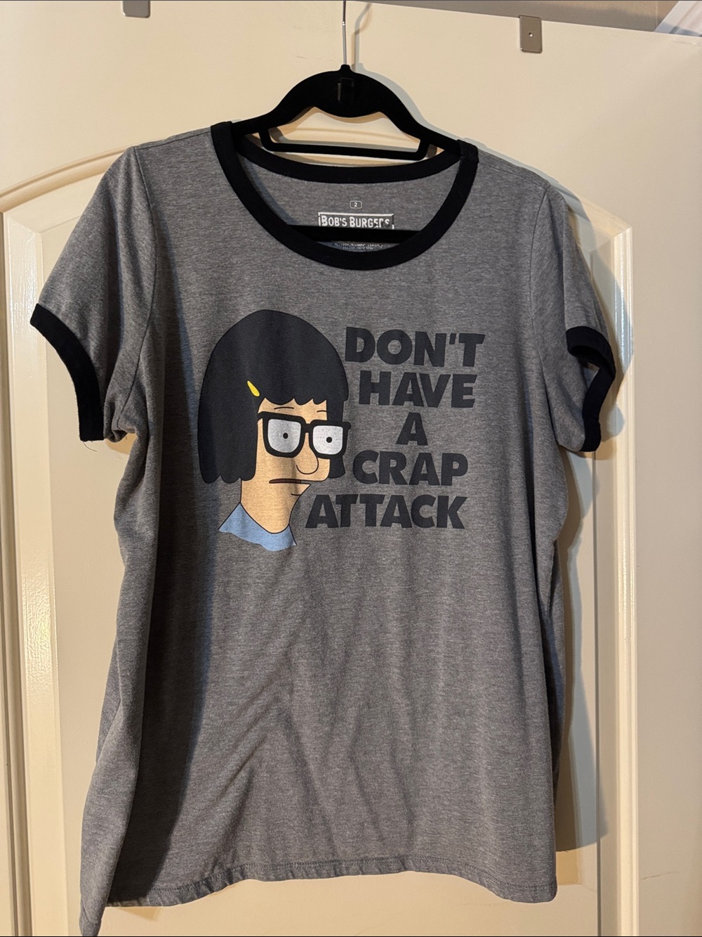Torrid Bob's Burgers Tina Ringer Gray Tee T shirt Gray with Black Trim 18
